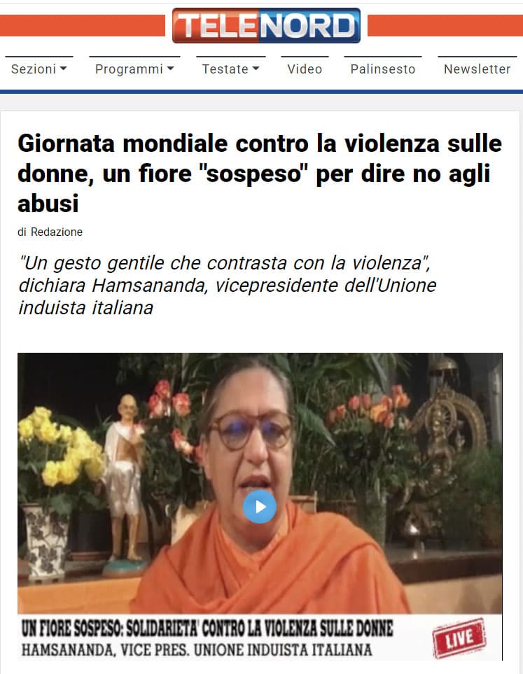 TELENORD: Giornata mondiale contro la violenza sulle donne, un fiore 