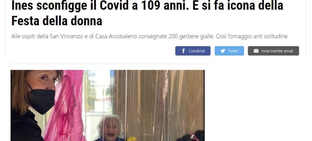La Nazione - La Spezia: Ines sconfigge il Covid a 109 anni. E si fa icona della Festa della donna