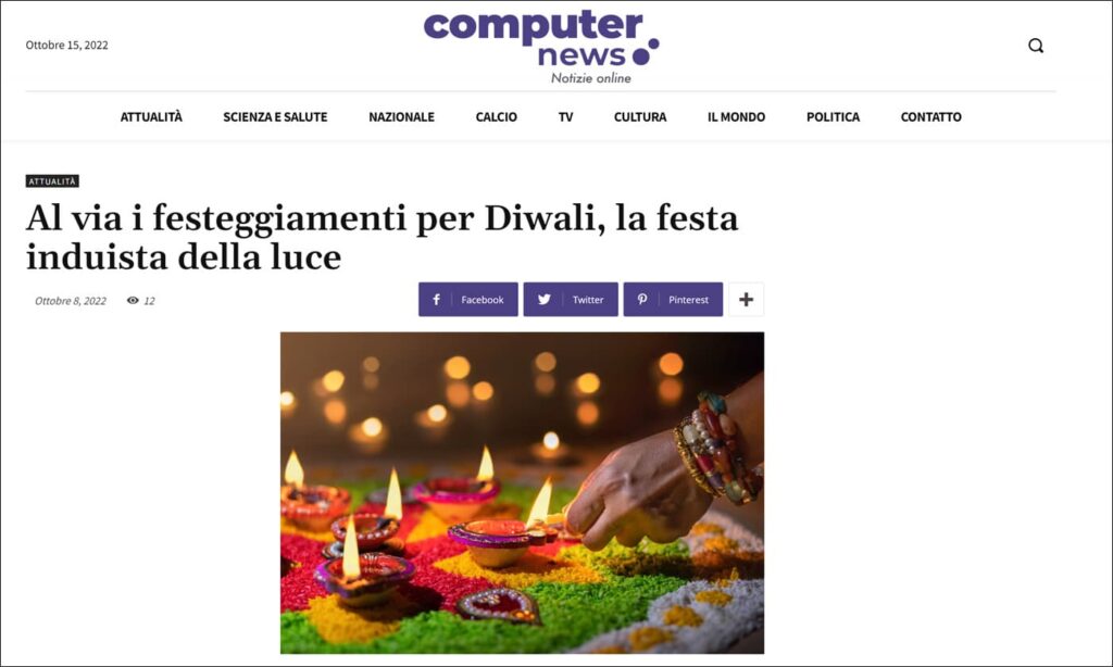 Al via i festeggiamenti per Diwali, la festa induista della luce