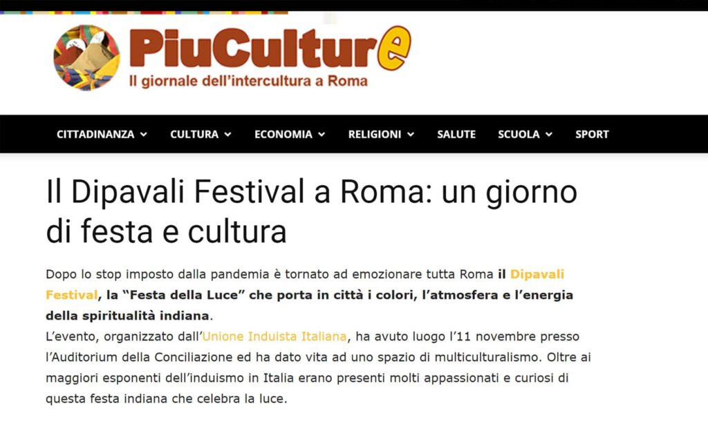 Il Dipavali Festival a Roma: un giorno di festa e cultura