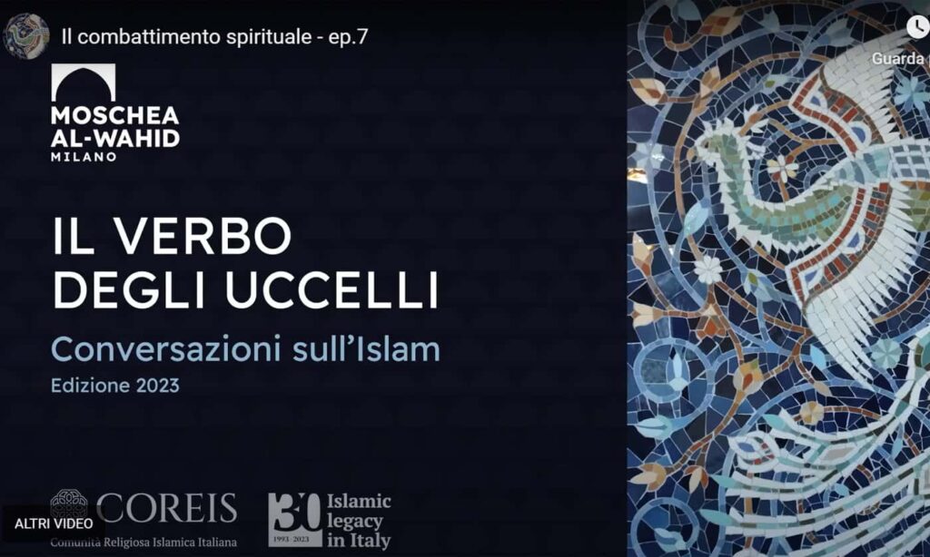 Tre voci si interrogano sul “Combattimento interiore” per costruire armonia tra tutti gli esseri e tra fedi differenti. 
Grazie a COREIS Italian Muslim Youth - Comunità Religiosa Islamica Italiana - per l’invito a partecipare al progetto “Il verbo degli uccelli”.